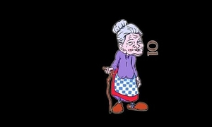 Hurtful Granny takes a shower